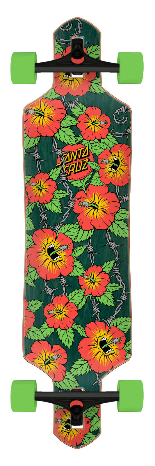Santa Cruz Screaming Hibiscus 9.0" x 36"in Drop Through Longboard Complete