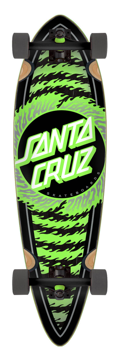 Santa Cruz Flame Ringed Dot 9.20in x 33in Pintail Longboard Complete