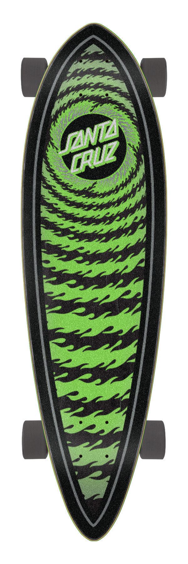 Santa Cruz Flame Ringed Dot 9.20in x 33in Pintail Longboard Complete