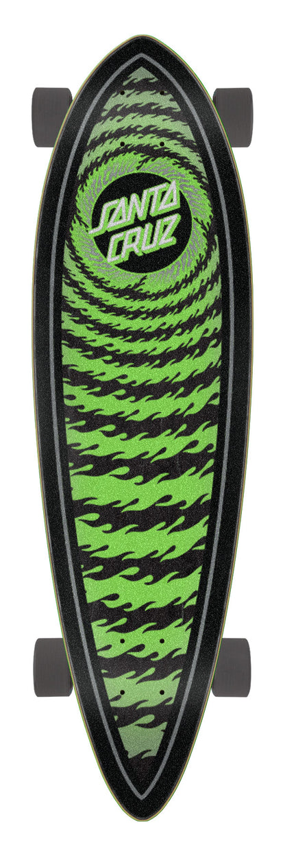 Santa Cruz Flame Ringed Dot 9.20in x 33in Pintail Longboard Complete