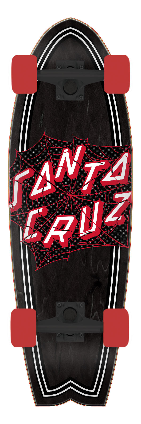 Santa Cruz Tangled Web 8.81in x 27.69in Shark Cruiser Longboard Complete