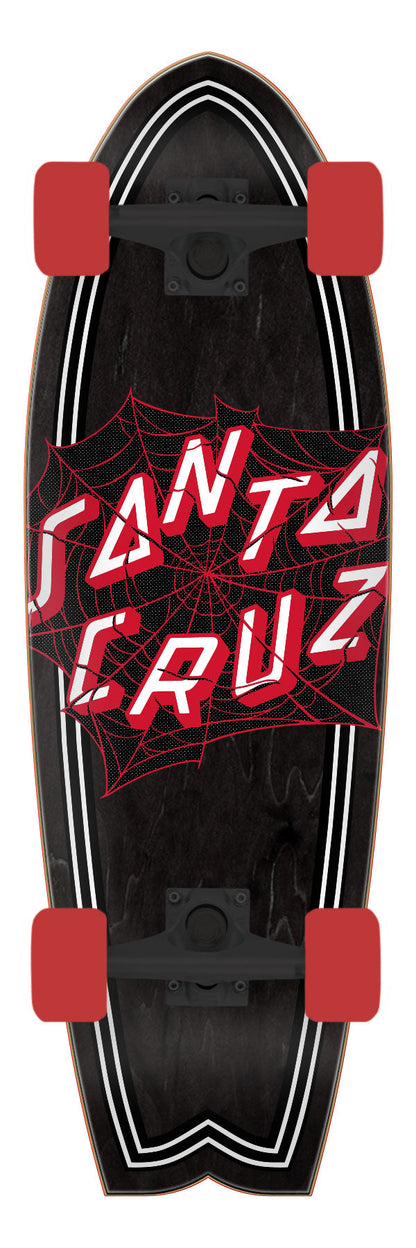 Santa Cruz Tangled Web 8.81in x 27.69in Shark Cruiser Longboard Complete
