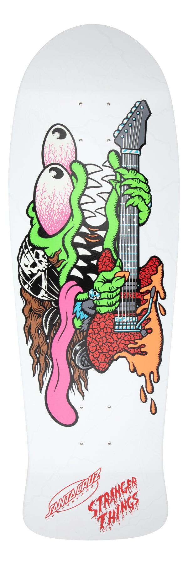Santa Cruz Stranger Things Meek Slasher Eddie Reveal 10.1in x 31.13in Shaped Skateboard Deck