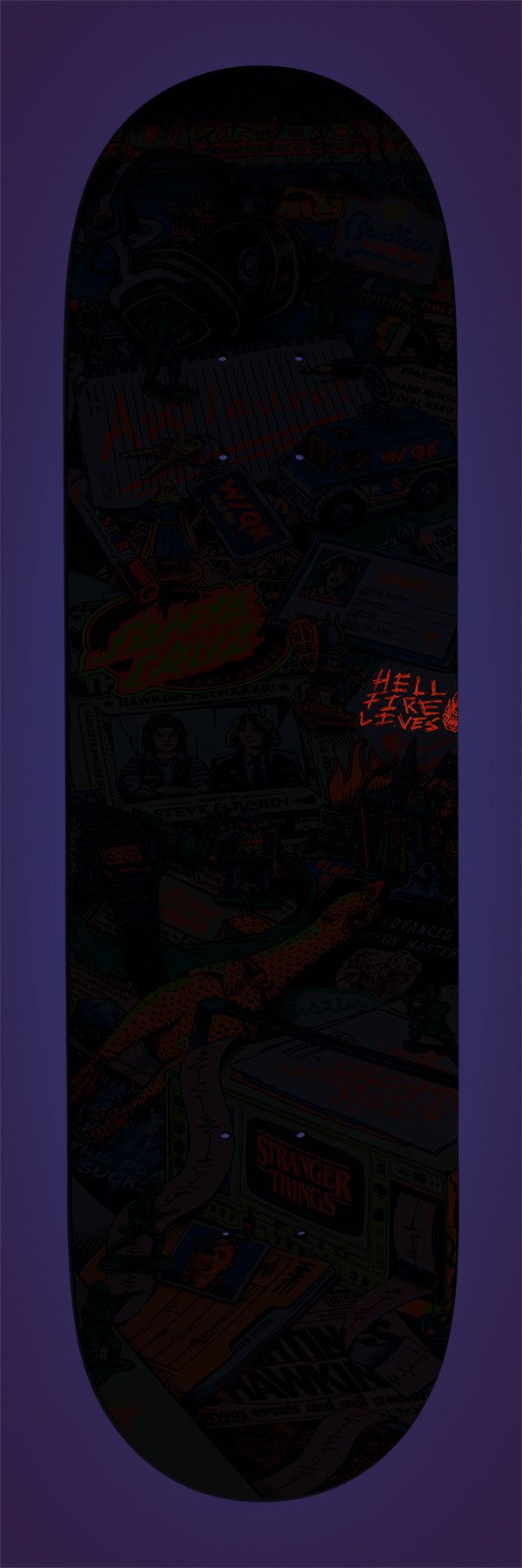 Santa Cruz x Stranger Things Season 5 8.5in x 32.2in Skateboard Deck