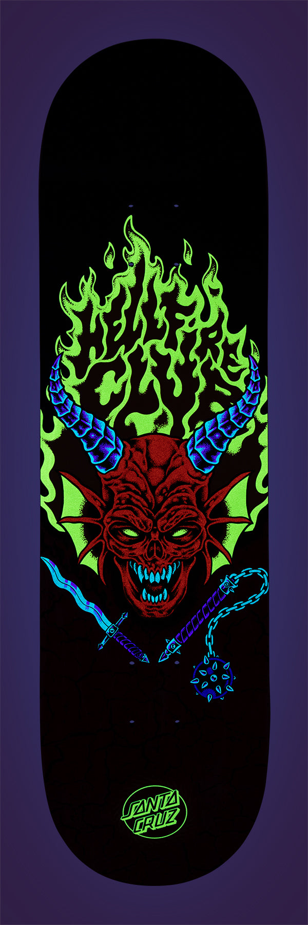 Santa Cruz x Stranger Things Hellfire Club 8.25in x 31.8in Skateboard Deck