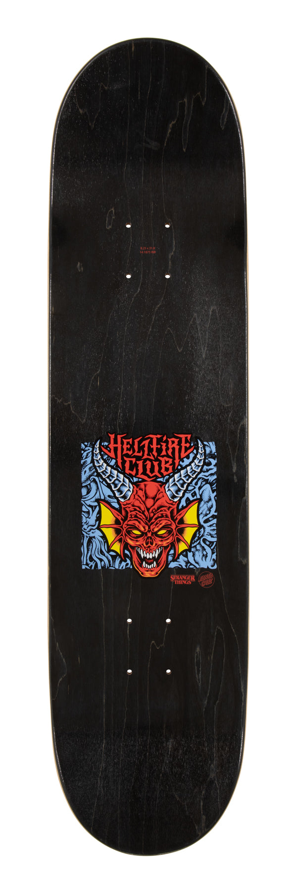 Santa Cruz x Stranger Things Hellfire Club 8.25in x 31.8in Skateboard Deck