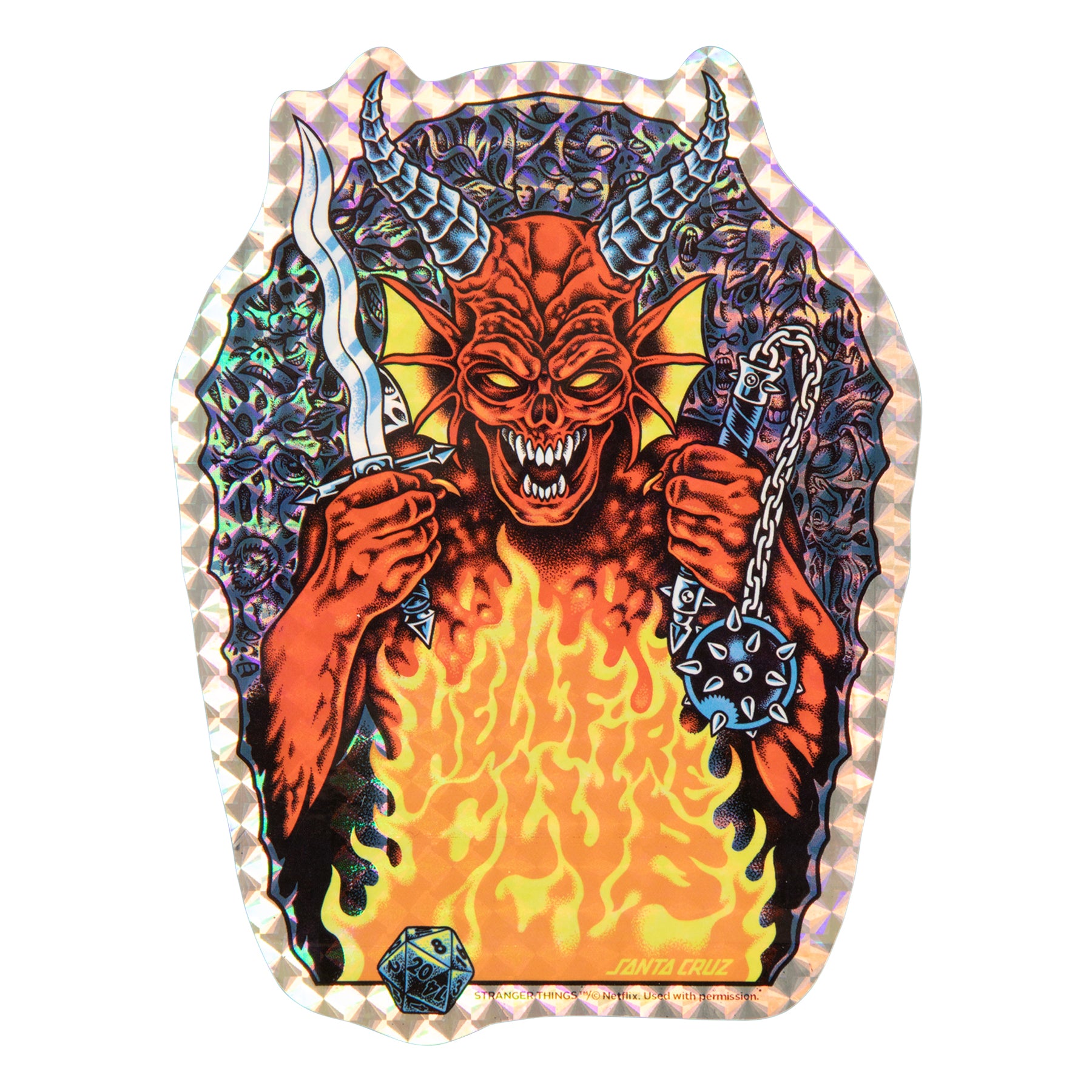 Santa Cruz Stranger Things Knox Hellfire Pit 10.07in x 31.275in Shaped Skateboard Deck
