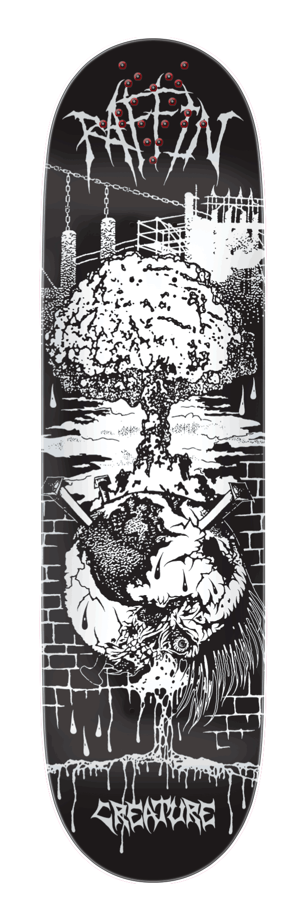 Creature Raffin BLKMTL Pro 8.53in x 32.19in Skateboard Deck