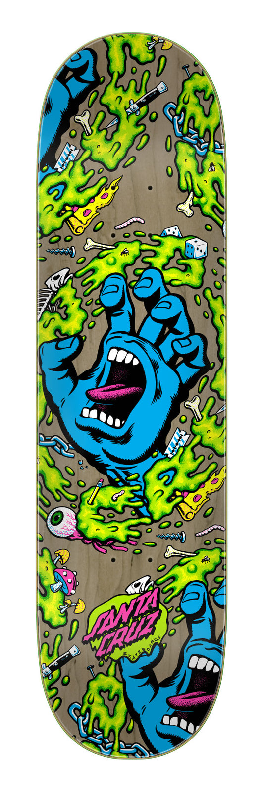Santa Cruz Slime Scream Hand 7-Ply Birch 8.25in x 31.80in Skateboard Deck