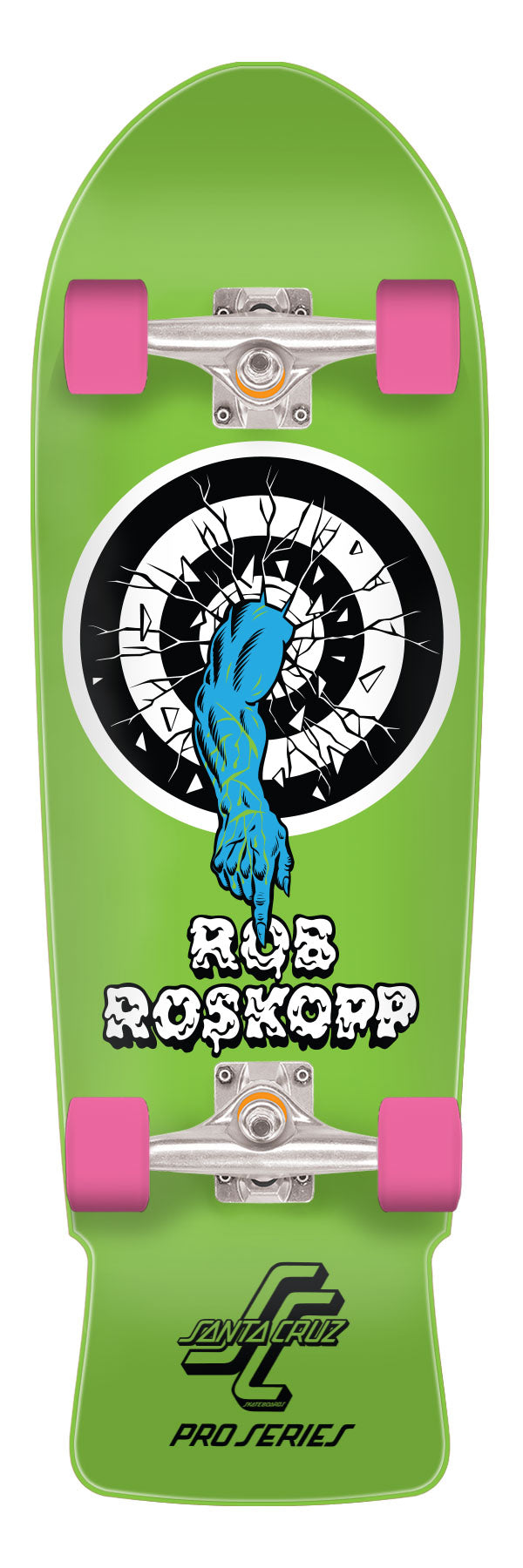 Santa Cruz Roskopp One 10.0in x 31.4in Shaped Cruzer Longboard Complete