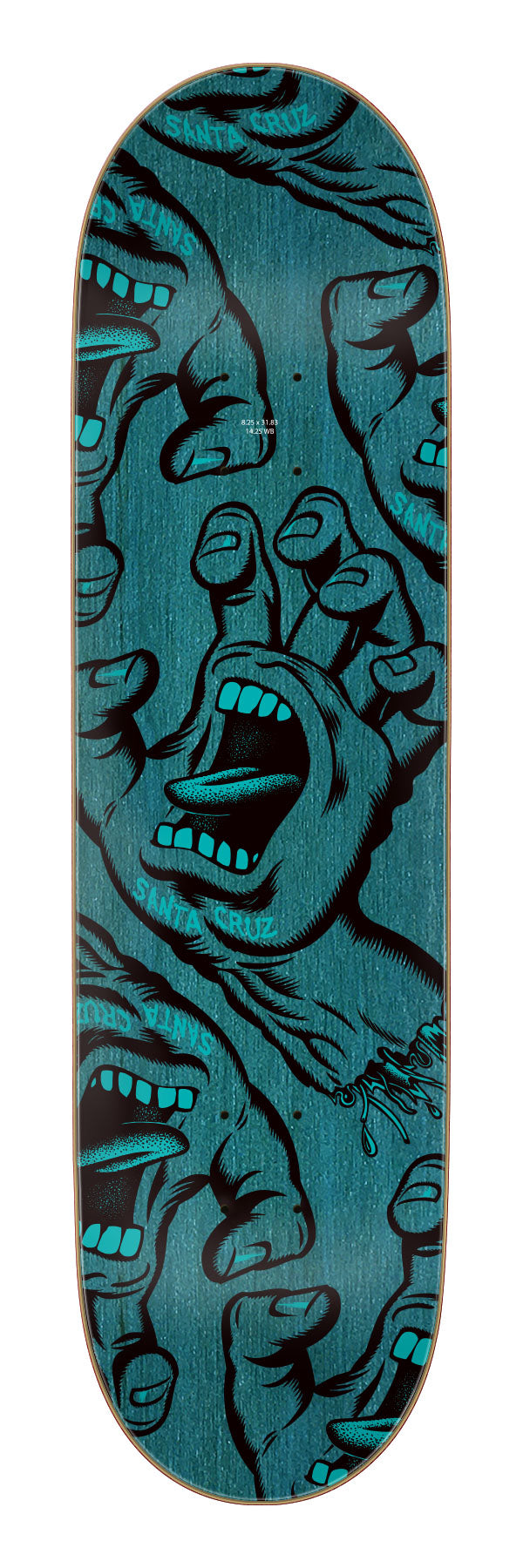 Santa Cruz Crowded Hand 8.25in x 31.83in Skateboard Deck