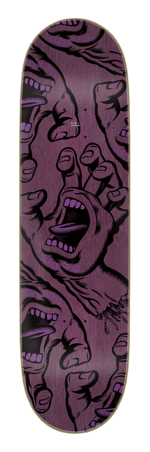 Santa Cruz Crowded Hand 8.5in x 32.2in Skateboard Deck