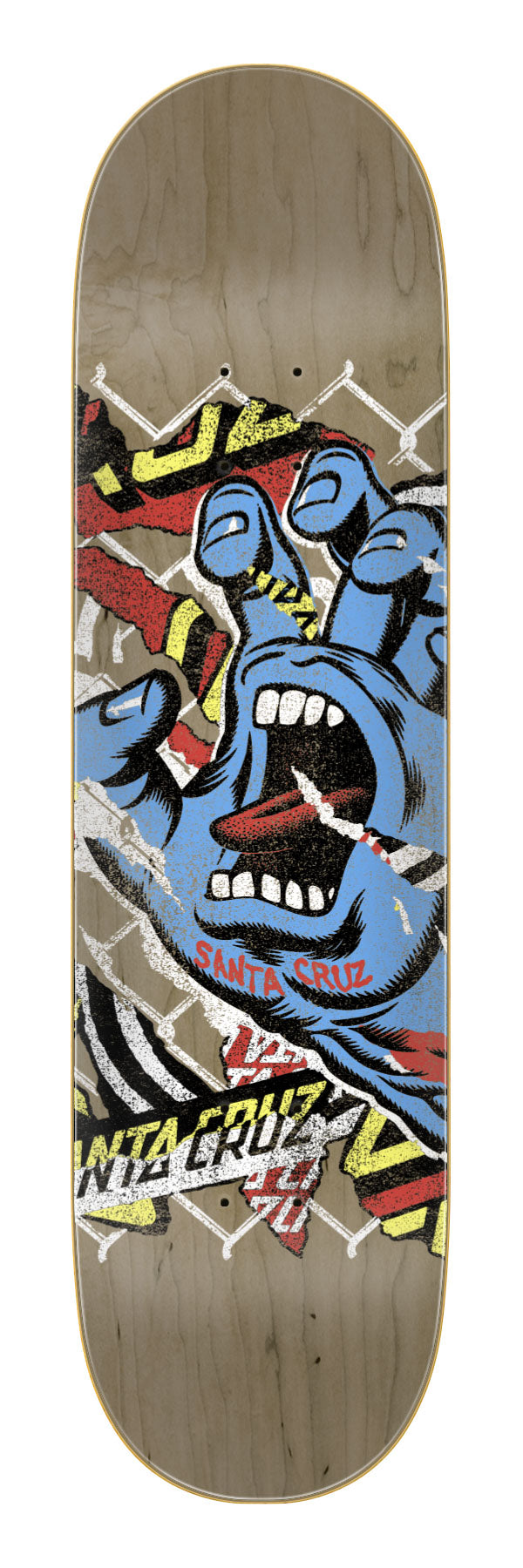 Santa Cruz Damaged Hand Birch 8.25in x 31.8in Skateboard Deck