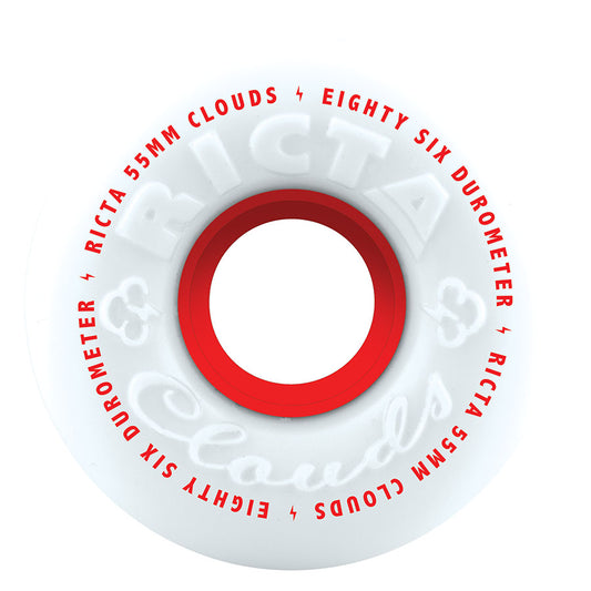 Ricta Wheels 55mm 86a Clouds Red Skateboard Wheels All Terrain