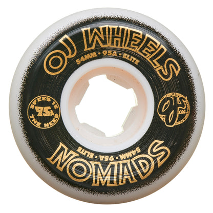 OJ Wheels 54mm 95a Elite White Nomads Skateboard Wheels 