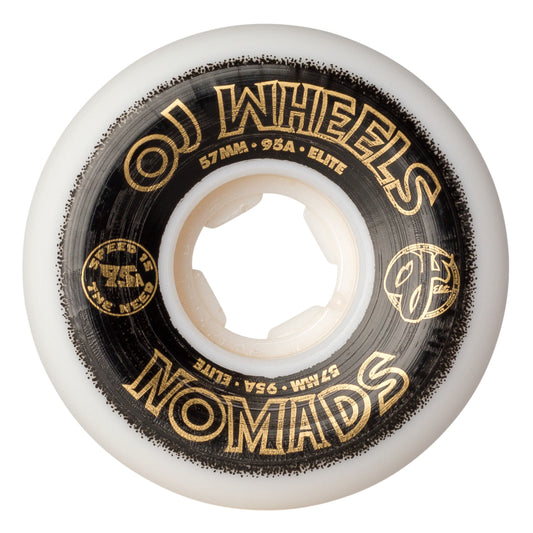 OJ Wheels 57mm 95a Elite White Nomads Skateboard Wheels