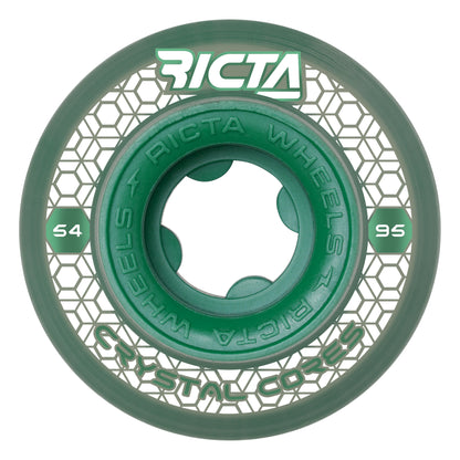 Ricta Wheels 54mm 95a Crystal Cores Clear Wide Skateboard Wheels (Set of 4)