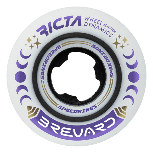 Ricta Wheels Brevard 54mm 101a Speedrings White Wide Skateboard Wheels