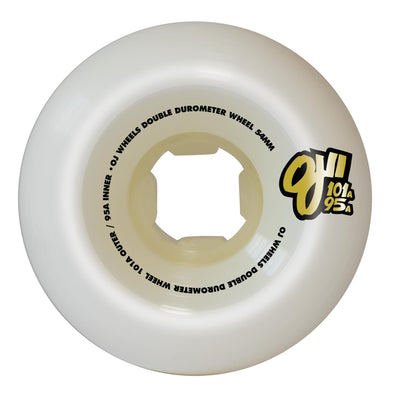 OJ Wheels 54mm 101a/95a Team Double Duro White Mini Combo Skateboard Wheels