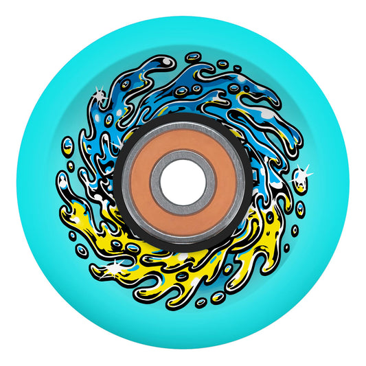 Slime Balls 66mm 78a Chrome Light Ups OG Slime Transparent Blue Longboard Wheels