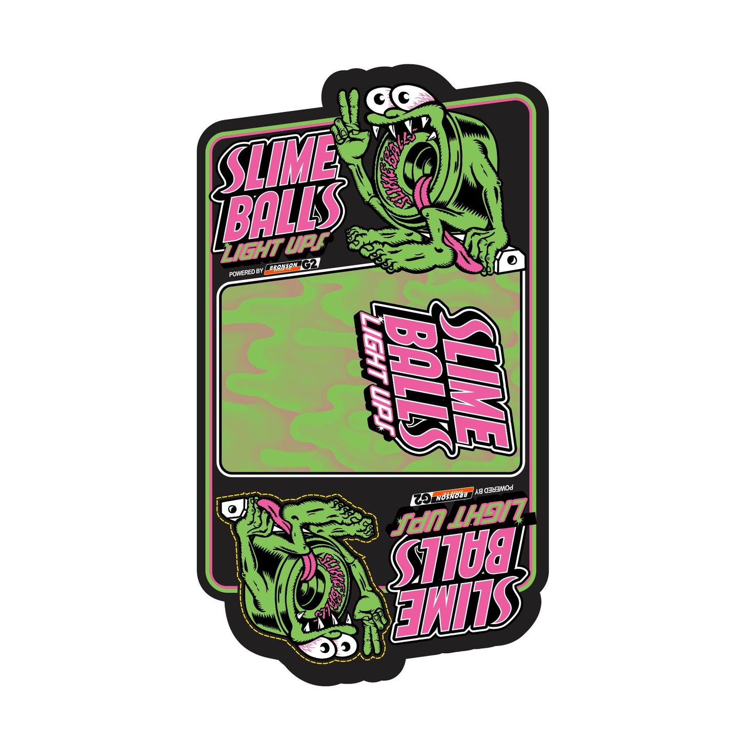 Slime Balls 66mm 78a Chrome Light Ups OG Slime Transparent Blue Longboard Wheels