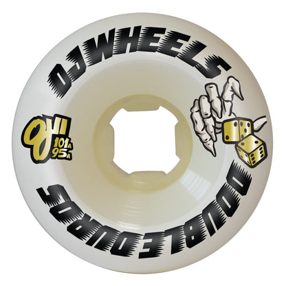 OJ Wheels 53mm 101a/95a Double Duro White Mini Combo Skateboard Wheels (Set of 4)
