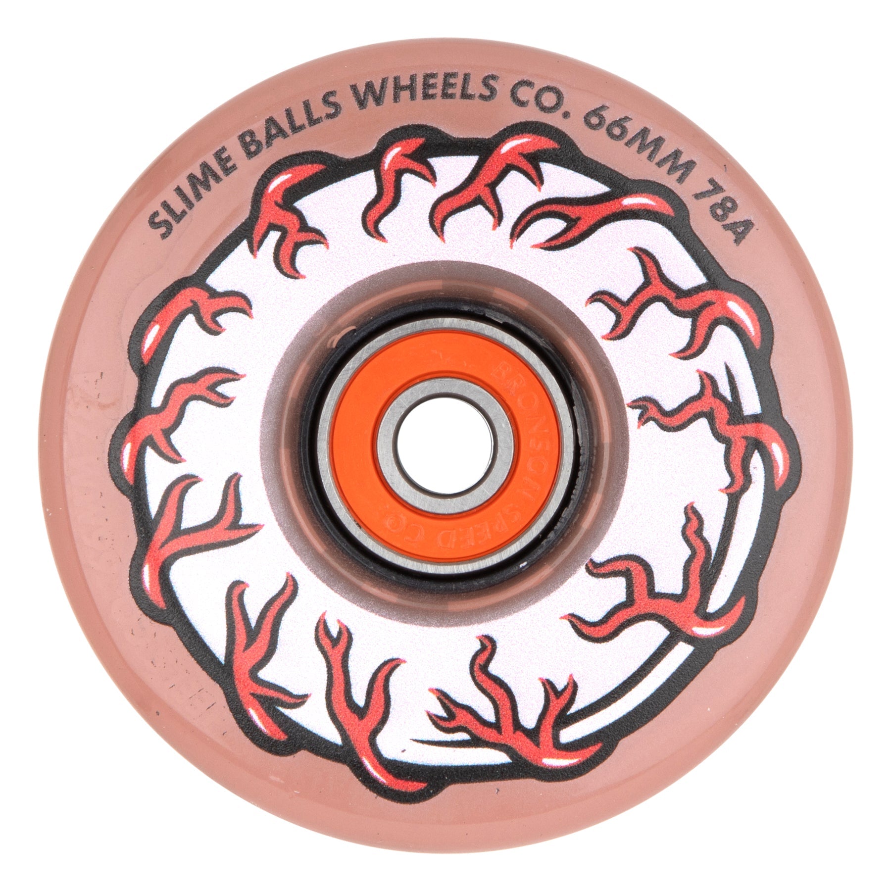 Slime Balls 66mm 78a Pink Eyes Light Ups OG Slime Pink Longboard Wheels