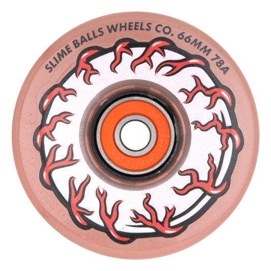 Slime Balls 66mm 78a Pink Eyes Light Ups OG Slime Pink Longboard Wheels