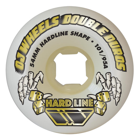 OJ Wheels 54mm 101a/95a Double Duro White Hardline Skateboard Wheels