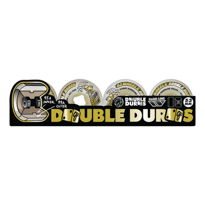 OJ Wheels 54mm 101a/95a Double Duro White Hardline Skateboard Wheels