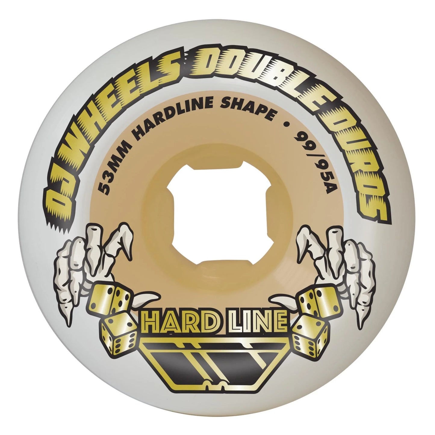 OJ Wheels 53mm 99a/95a Double Duro White Gum Hardline Skateboard Wheels