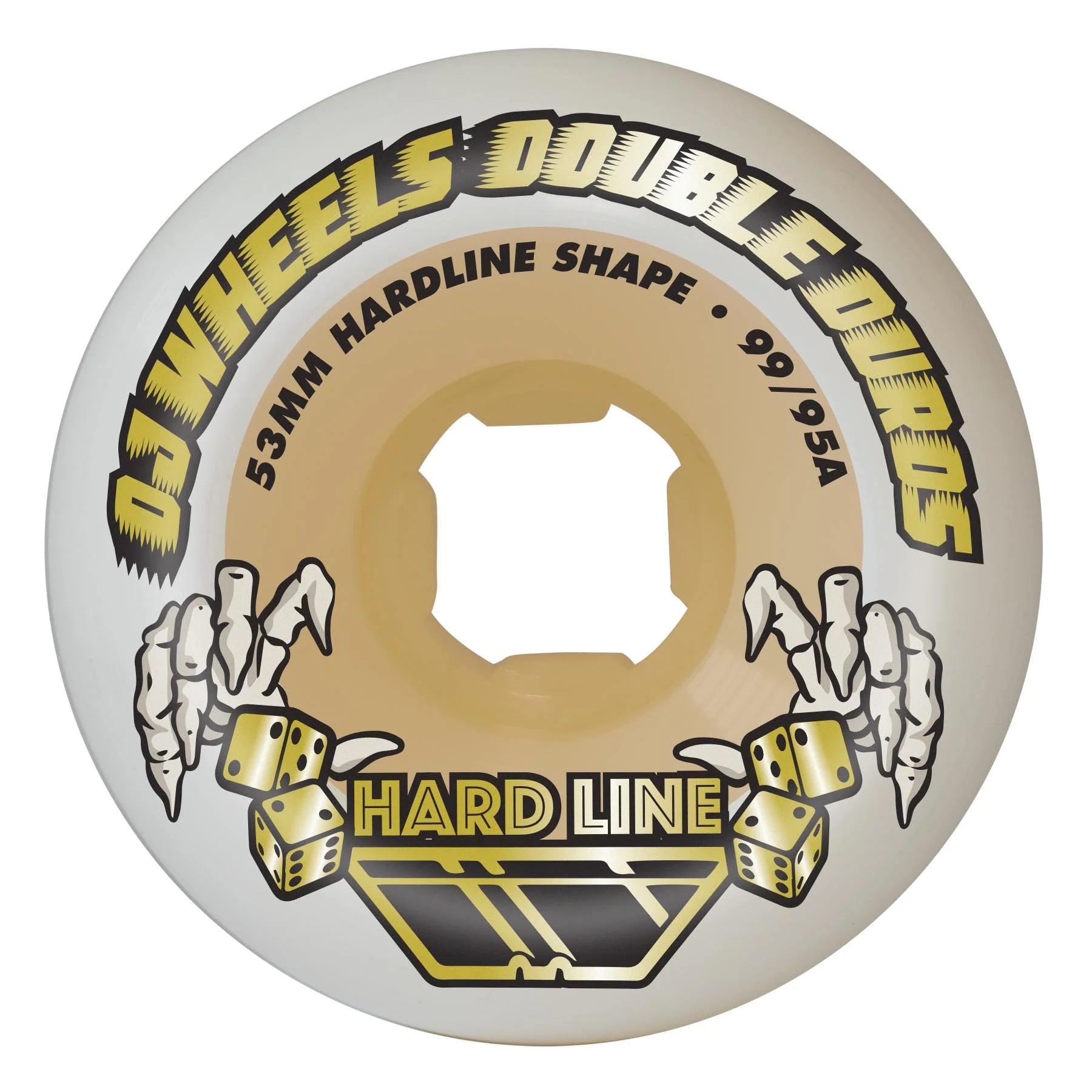 OJ Wheels 53mm 99a/95a Double Duro White Gum Hardline Skateboard Wheels