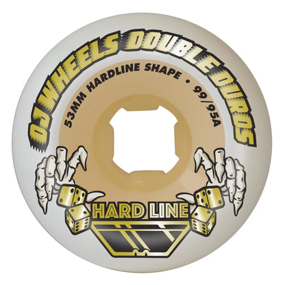 OJ Wheels 53mm 99a/95a Double Duro White Gum Hardline Skateboard Wheels