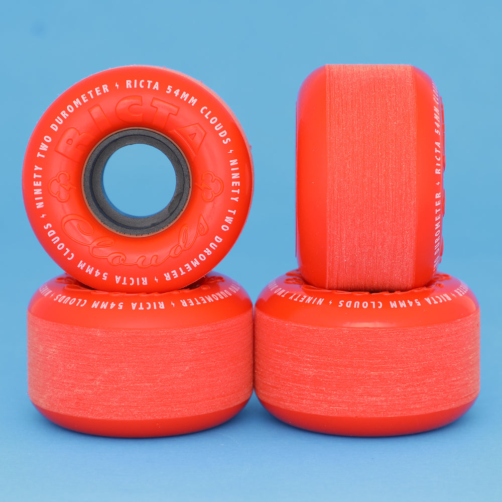 Ricta Wheels 54mm 92a Clouds Red Orange Skateboard Wheels