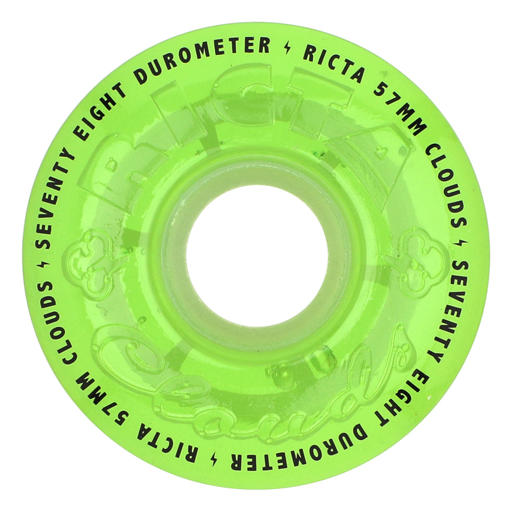 Ricta Wheels 57mm 78a Transparent Green Glow in the Dark Skateboard Wheels