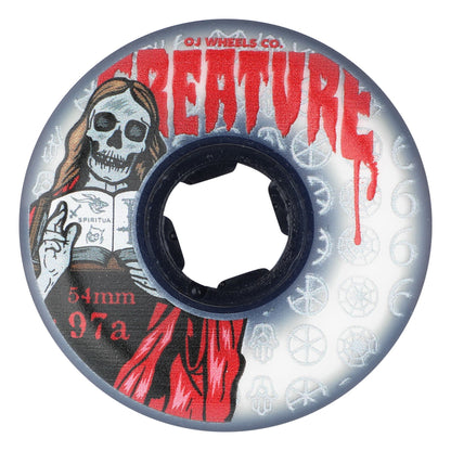 OJ Wheels 54mm 97a Book of Bloodsuckers Bloodsuckers White Hardline Skateboard Wheels