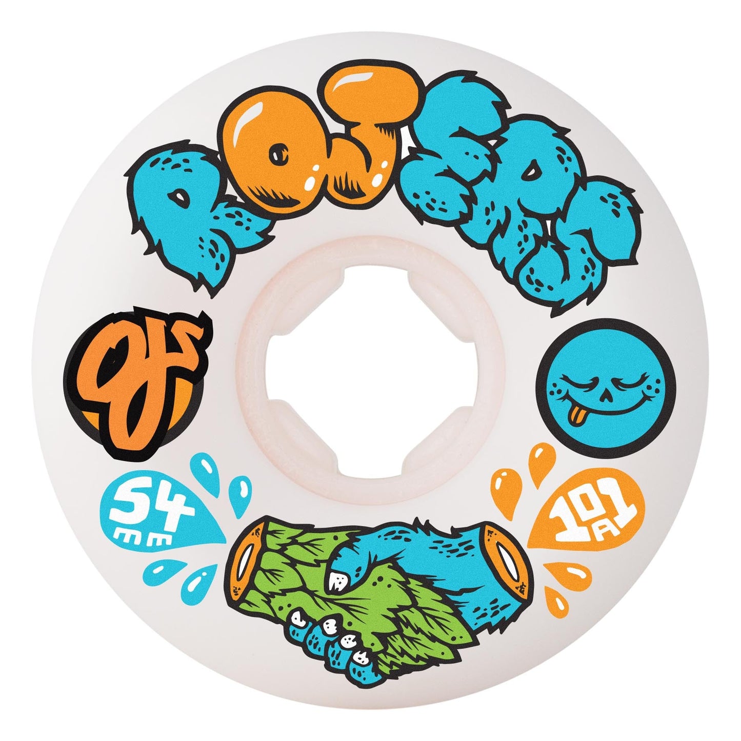 OJ Wheels 54mm 101a Rojers Elite White Hardline Skateboard Wheels
