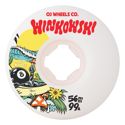 OJ Wheels 56mm 99a Erick Winkowski Mushroom Elite White Mini Combo Skateboard Wheels