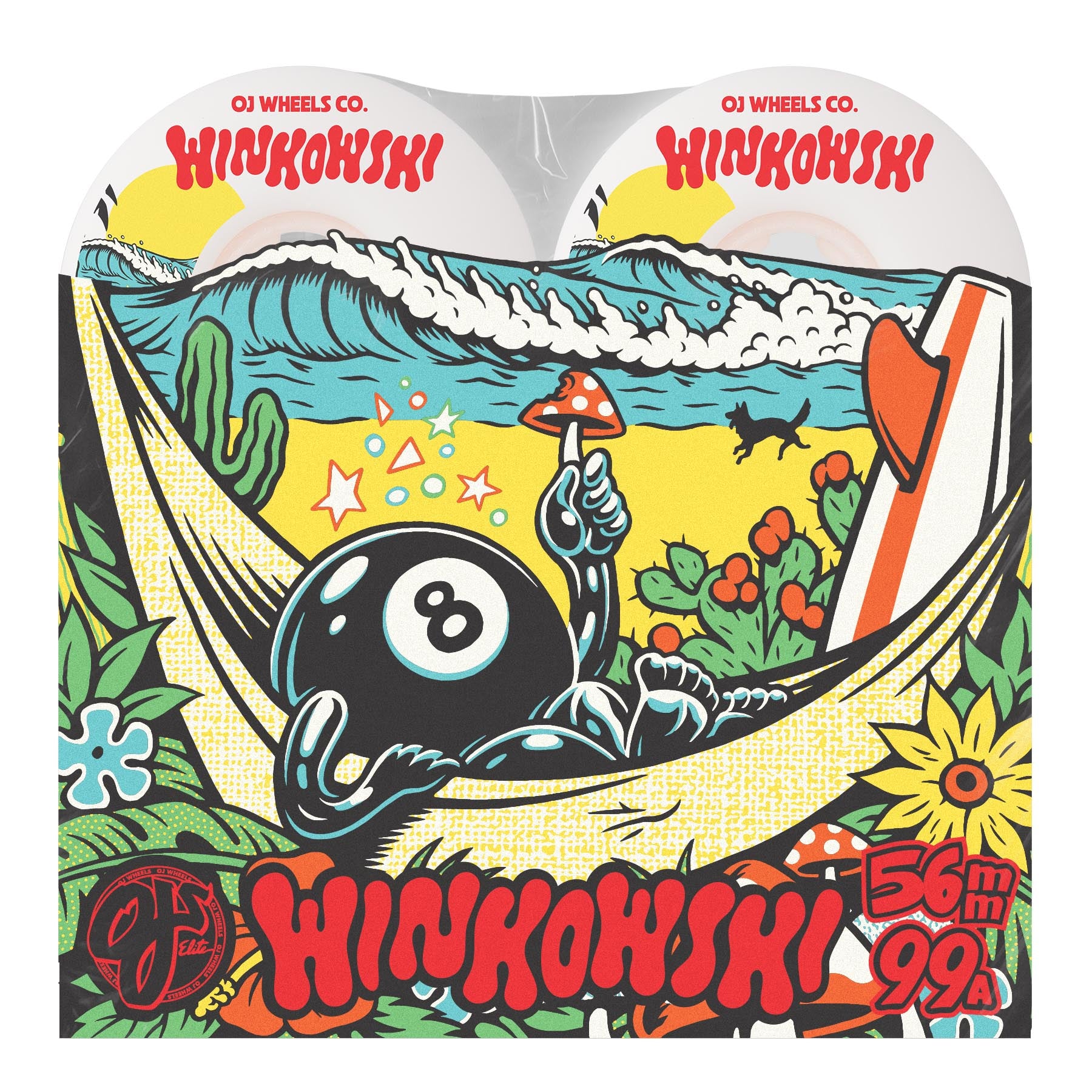 OJ Wheels 56mm 99a Erick Winkowski Mushroom Elite White Mini Combo Skateboard Wheels