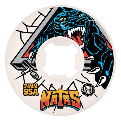 Slime Balls Wheels 54mm 95a Natas Reissue White Hardline Skate Wheels