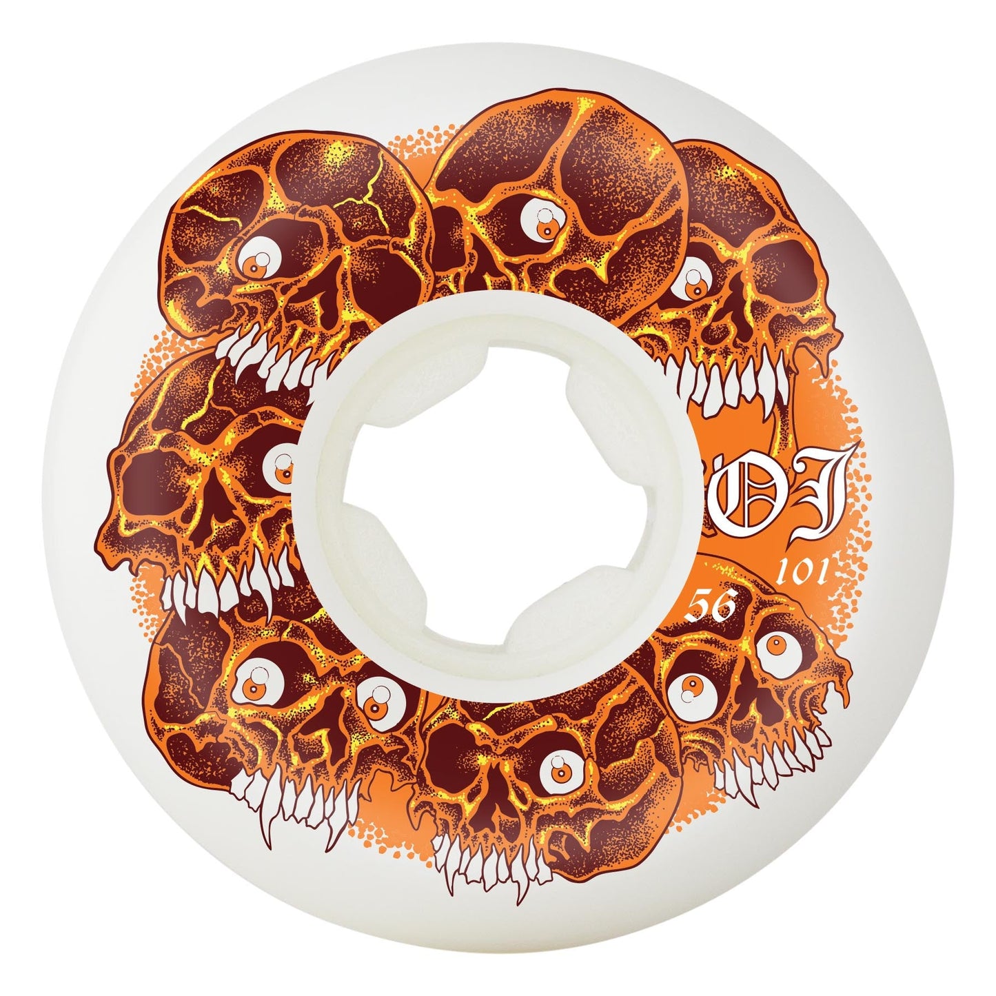OJ Wheels 56mm 101a Grey Matter Juice Original White Hardline Skate Wheels