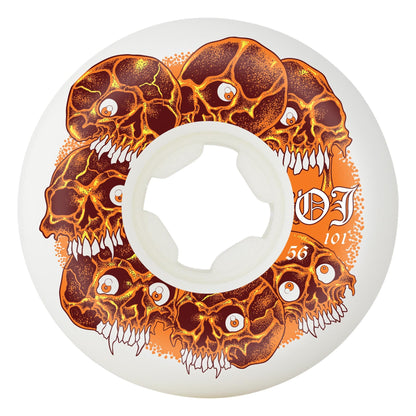 OJ Wheels 56mm 101a Grey Matter Juice Original White Hardline Skate Wheels