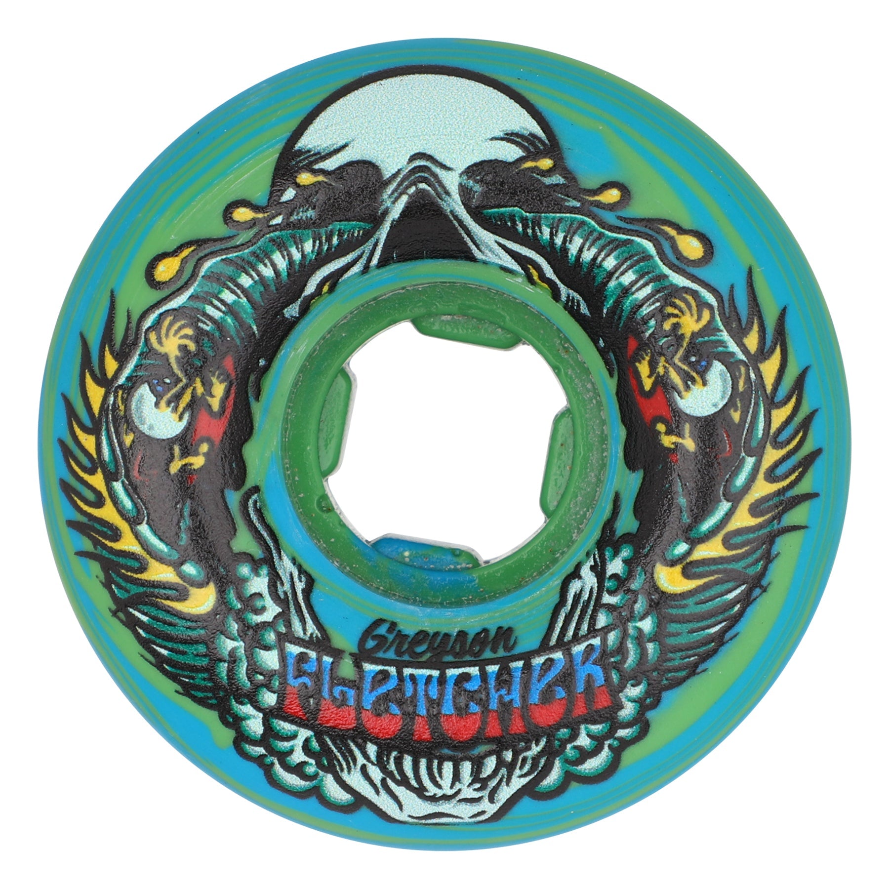Slime Balls 54mm 99a Greyson Fletcher Guest Chubbies Green Blue Swirl Skate Wheels