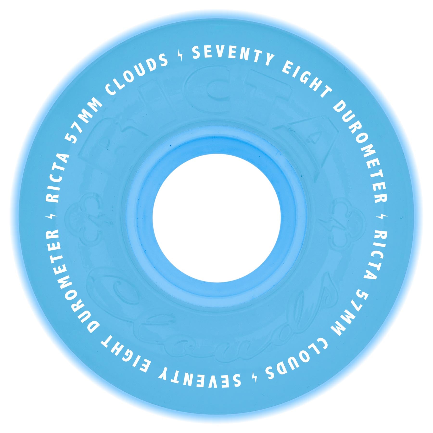 Ricta Wheels 57mm 78a Aqua Glow in the Dark Skateboard Wheels