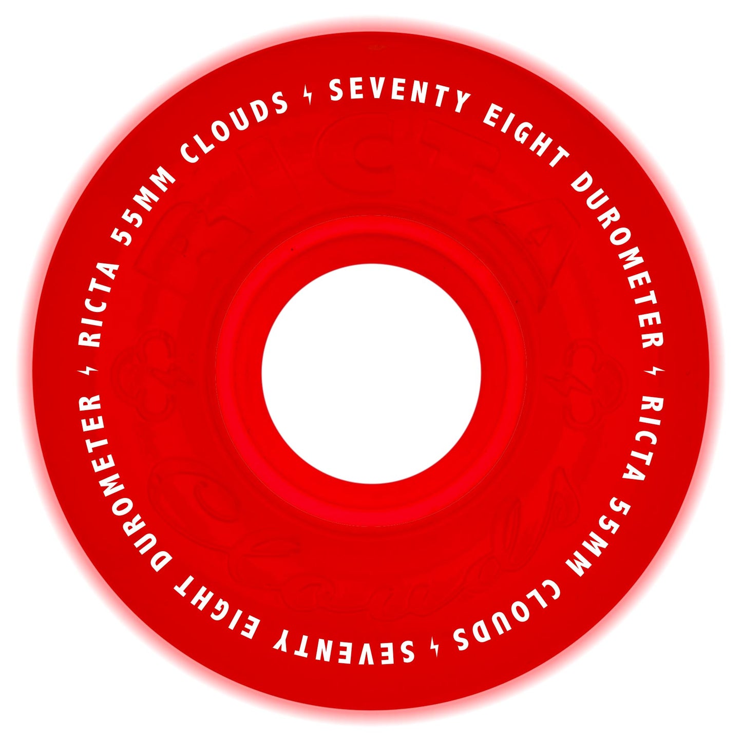 Ricta Wheels 55mm 78a Clouds Red Glow in the Dark Skateboard Wheels