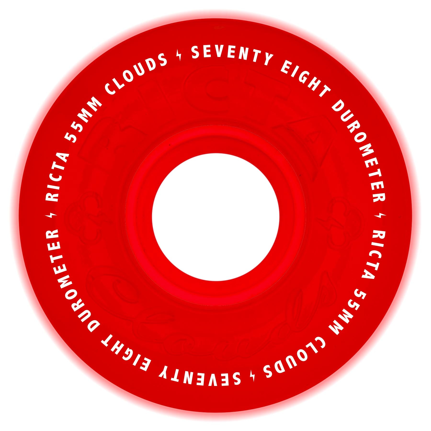 Ricta Wheels 55mm 78a Clouds Red Glow in the Dark Skateboard Wheels