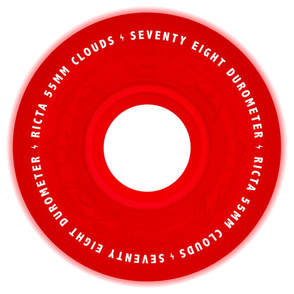 Ricta Wheels 55mm 78a Clouds Red Glow in the Dark Skateboard Wheels