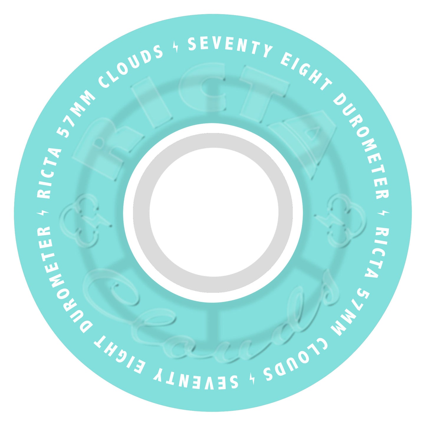 Ricta Wheels 57mm 78a Clouds Transparent Aqua White Skateboard Wheels