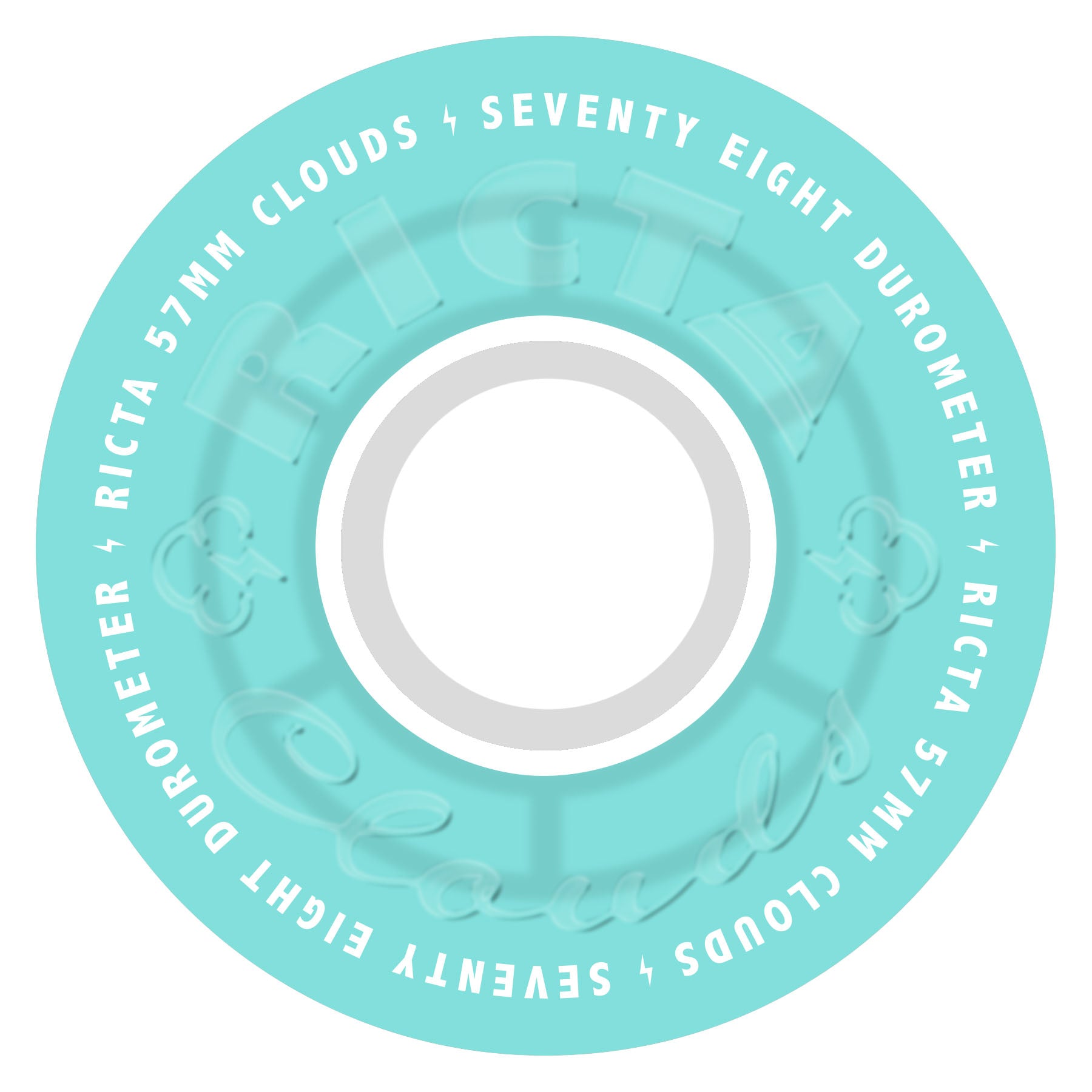 Ricta Wheels 57mm 78a Clouds Transparent Aqua White Skateboard Wheels