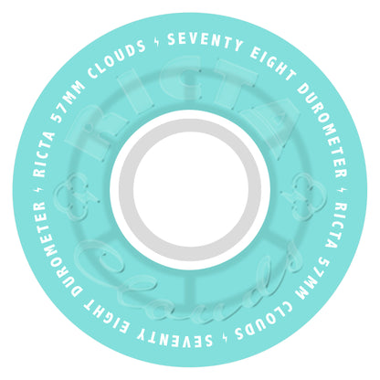 Ricta Wheels 57mm 78a Clouds Transparent Aqua White Skateboard Wheels